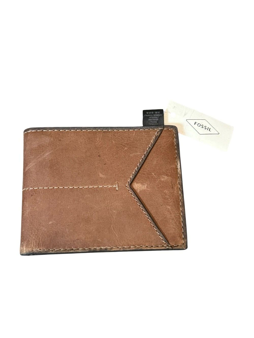 Fossil Tan/Brown Leather Slim Bi-Fold Wallet